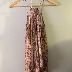 Acrobat Pink and Brown Snake Print tank top